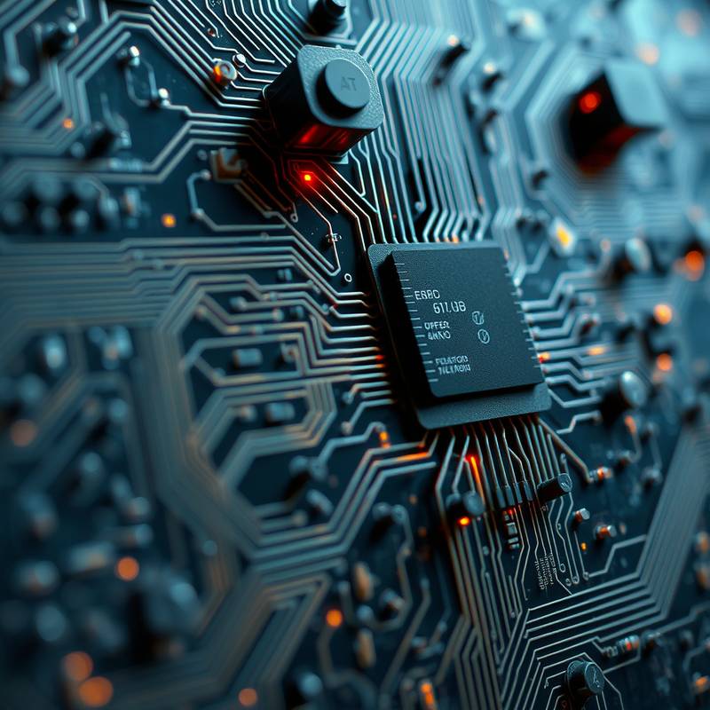 Circuit board illustration, representing artificial intelligence course.