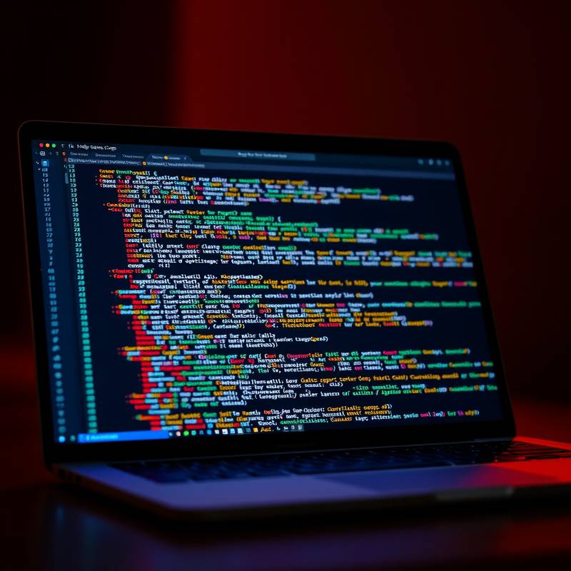 Laptop displaying HTML code, representing the Web Development Masterclass.