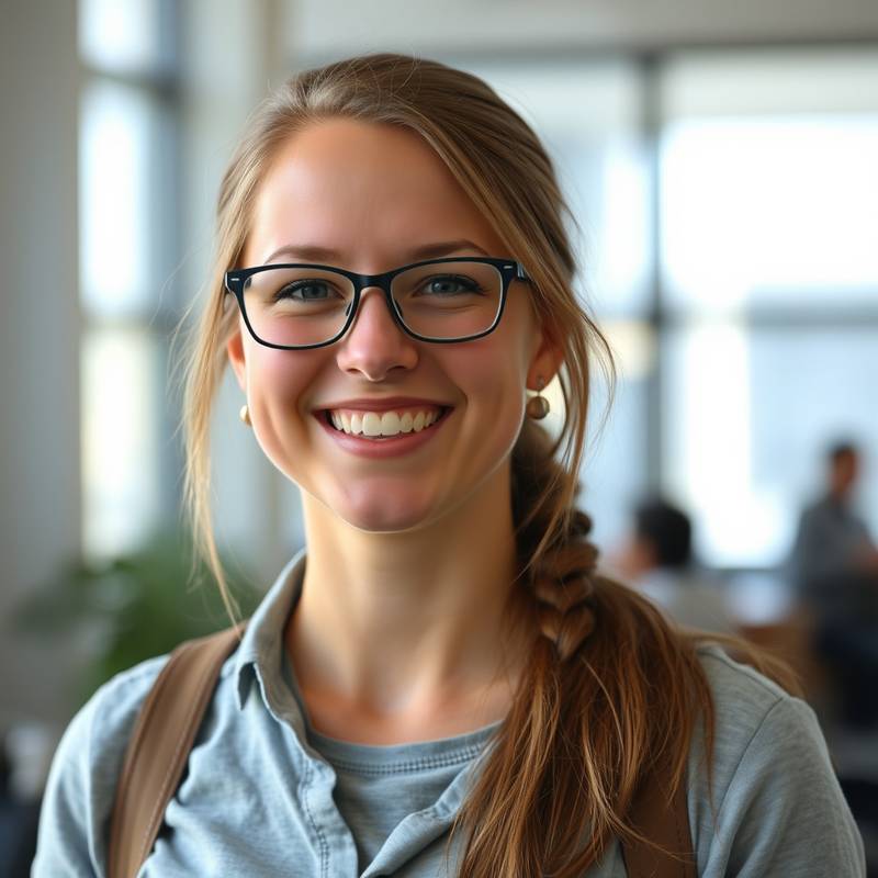 Portrait of Ms. Sarah Johnson, a web development instructor with a bright smile and casual clothing.