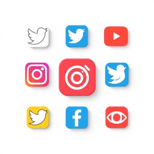 Selection of social media icons, representing social media plugins on the website.